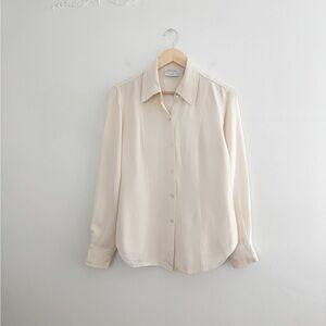 Vintage Cream Silk Button Up